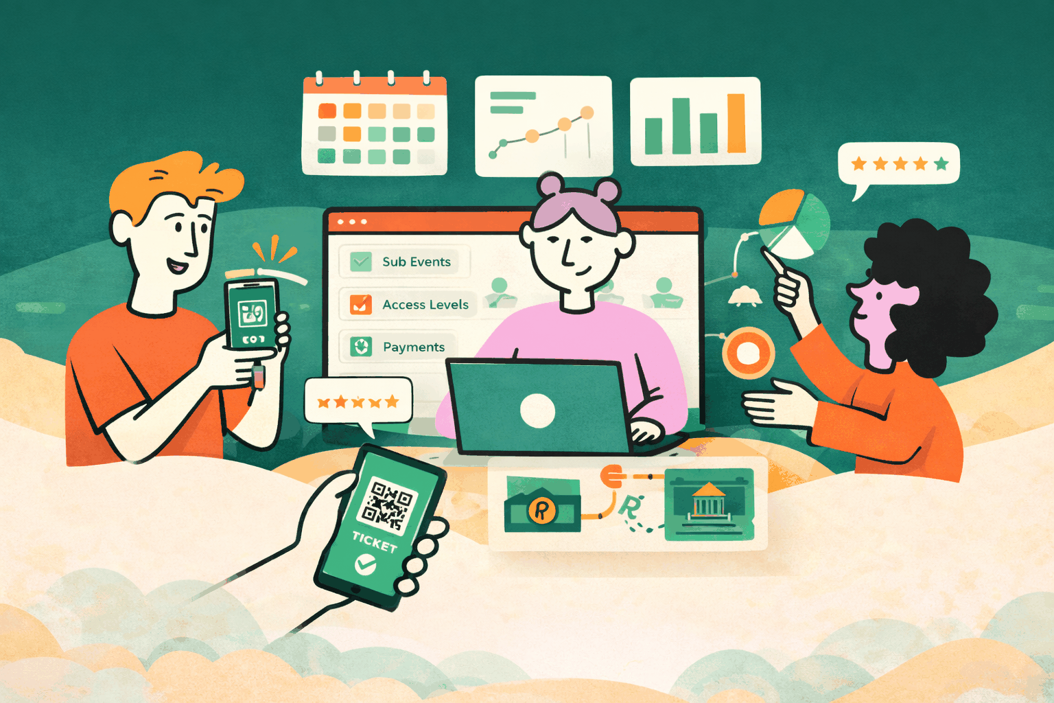 Campusmeet college event platform dashboard for ticketing, listings, and club CRM